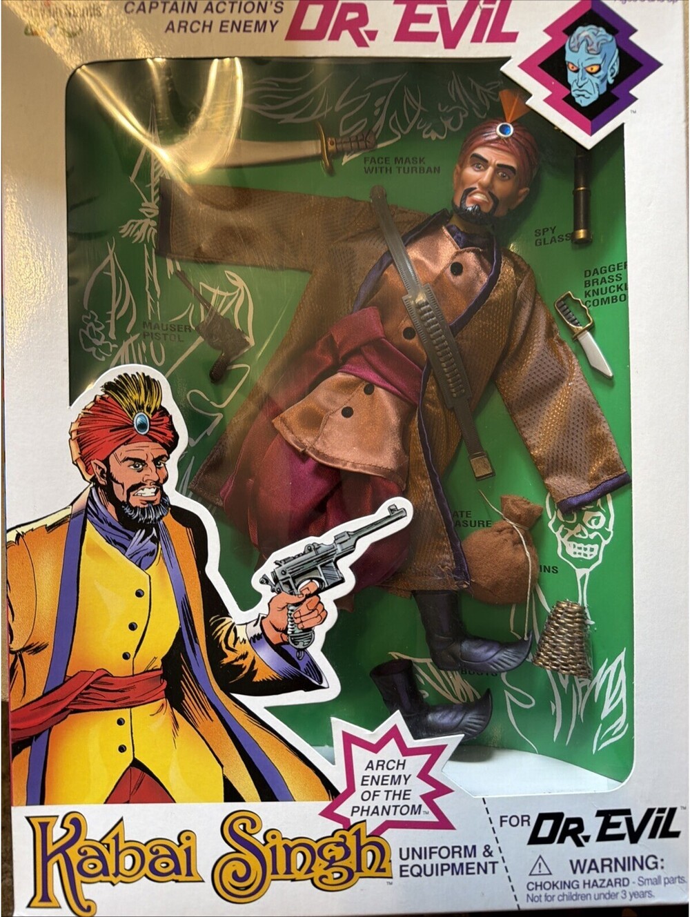 Kabai Singh Uniform & Equipment 12" CAPTAIN ACTION Playing Mantis NEW IN BOX